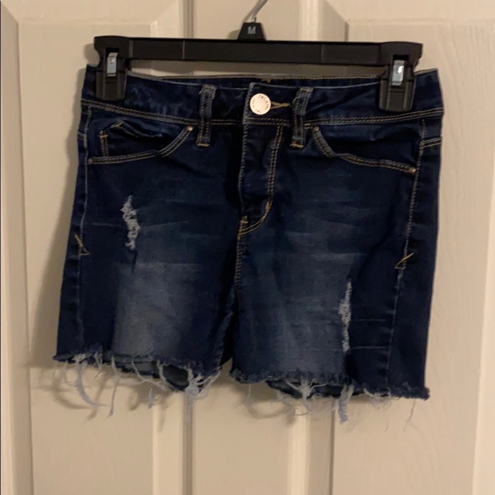 Ripped jean shorts
